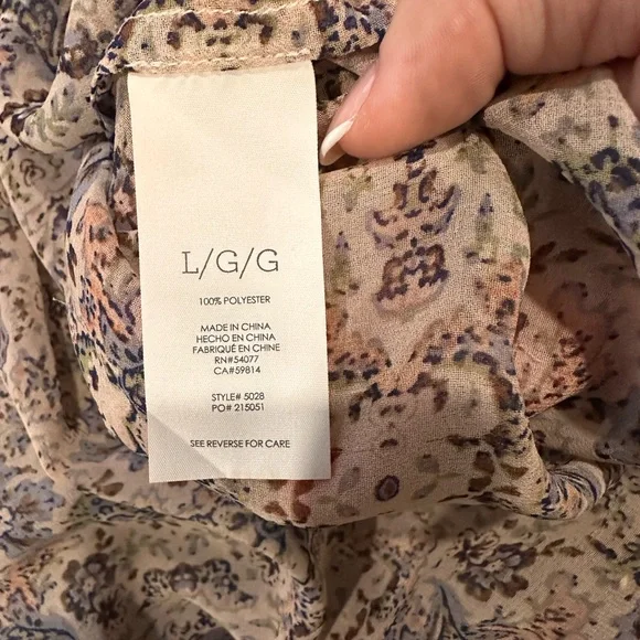CABI Sheer Floral Boho Cottagecore Blouse Size L - Picture 4 of 4